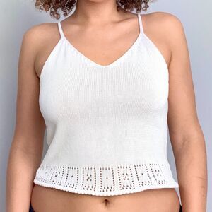 Y2K White Knit Camisole Top